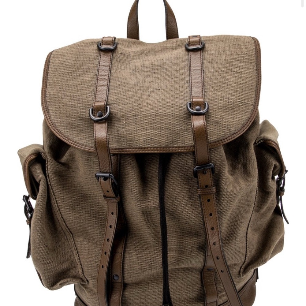 Burberry -Classic Brown Canvas Backpack - Picture 7 of 16